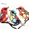Fine Craftsmanship Bird Statues for Office Acrylic Birds on Branch Desktop Ornament, Colorful Stained Glass Style Nature Themed Gifts Lovers Figurine,