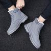 Men's Korean Casual Snow Boots Lace Up Work Boots Fleece Lined Thickened Winter Warm Waterproof Anti-slip Cotton Shoes