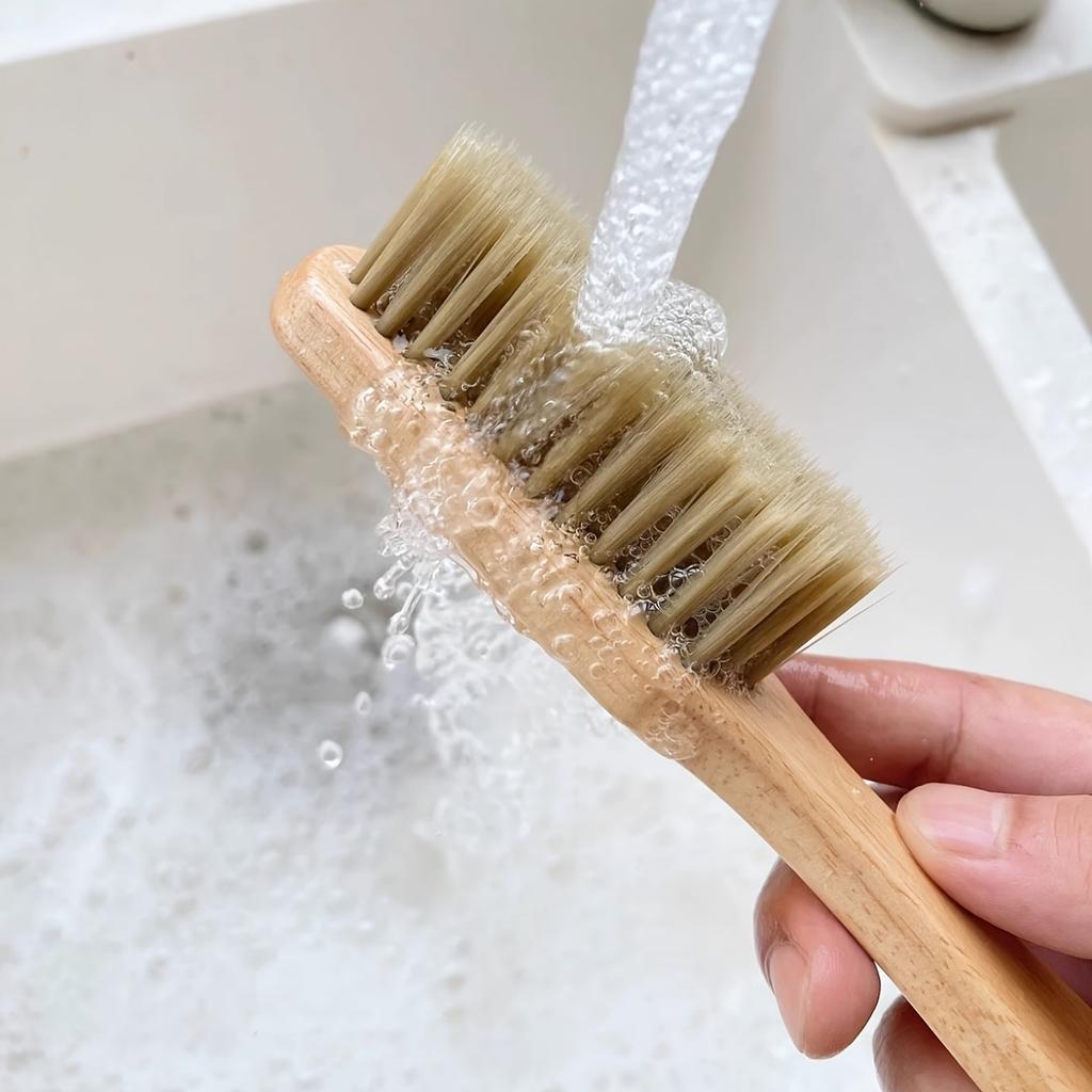 1pc Heavy-Duty Recycled Wooden Shoe Brush with Natural Bristles - Gentle Cleaner & Polish Applicator for Sneakers,Boots,Jewelry