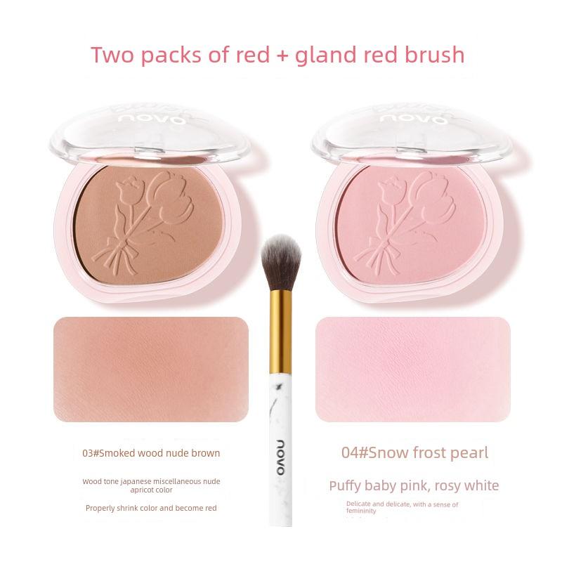 Novo Single-Color Matte Blush in Natural Pink Shades, Korean-Style Nude Makeup with a Delicate and Pure Look, Blush Palette