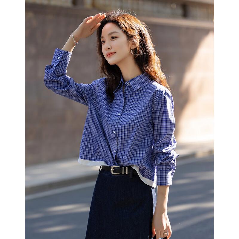 Demana Women s Plaid Lapel Academy Shirt XL