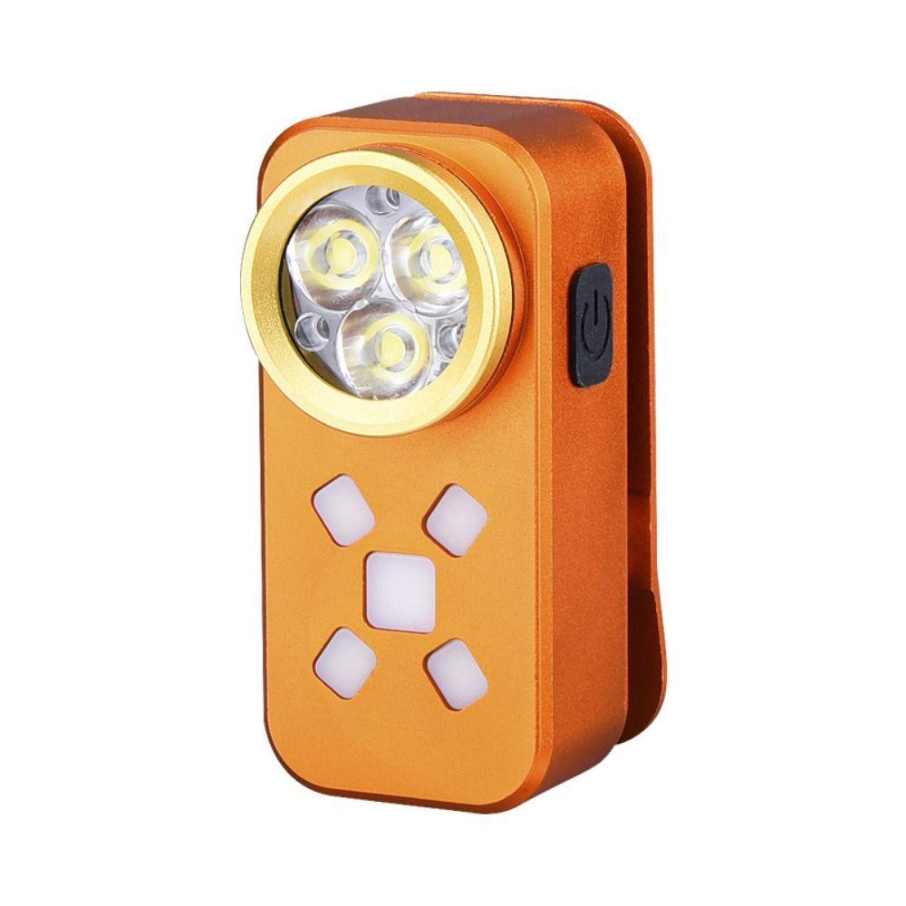 Waterproof LED Clip Flashlight Dual-Light Source Aluminum Alloy Magnetic Clip Light Magnetic Clip USB Rechargeable Warning Lamp