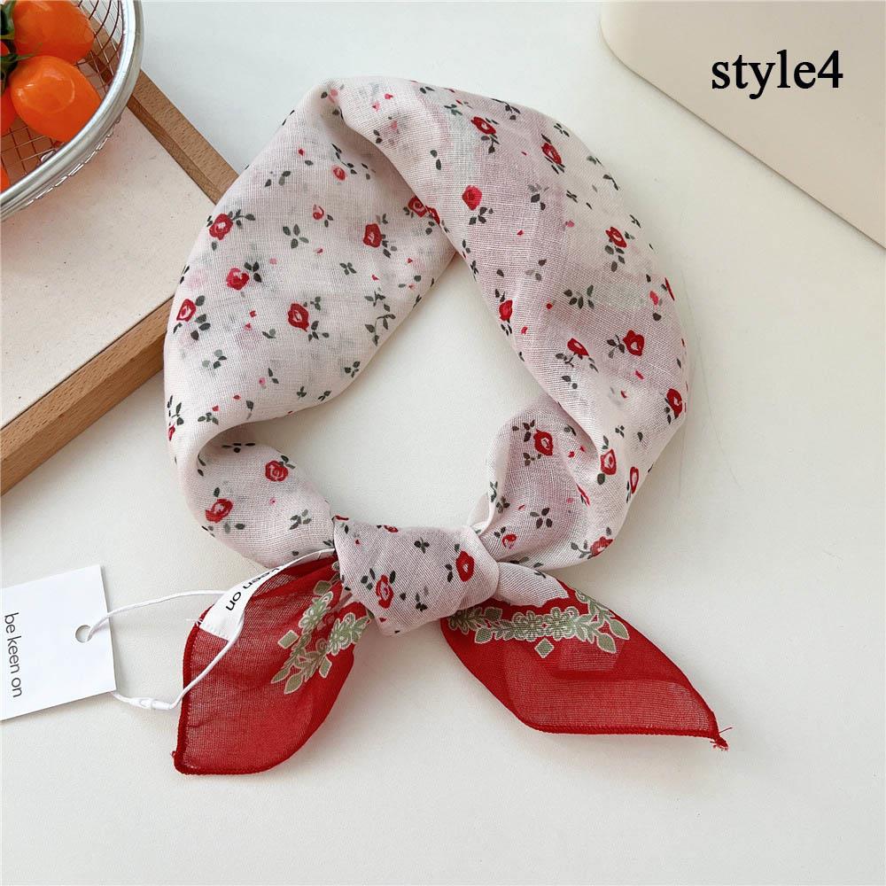 55*55cm Cotton Linen Square Scarf Women soft Neck Tie Female neckerchife Summer Sunscreen Hair Bandanas Female Foulard Hijab