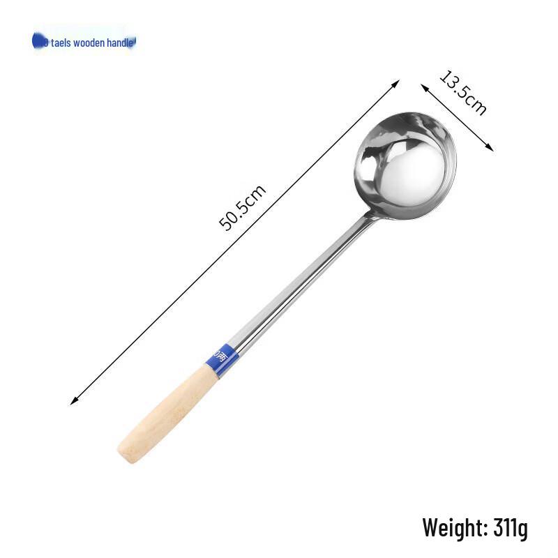 Edelstahl Wok Pfannenwender mit Holzgriff