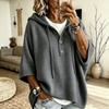 Women S Knitted Hooded Pullover Sweater Solid Color Casual Lazy Style