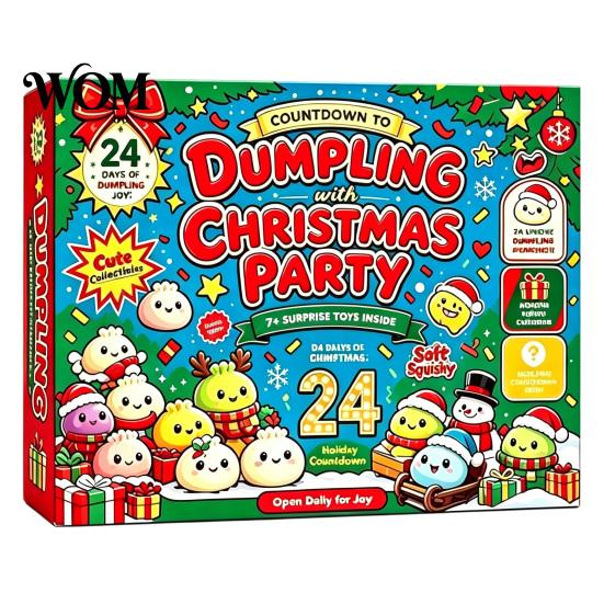 Holiday Countdown Calendar 2026 Christmas Squeeze Toy Advent Calendar, 24-Day Dumpling Bun Fidget Cute Toys Box, Soft TPR Stress Relief Sensory