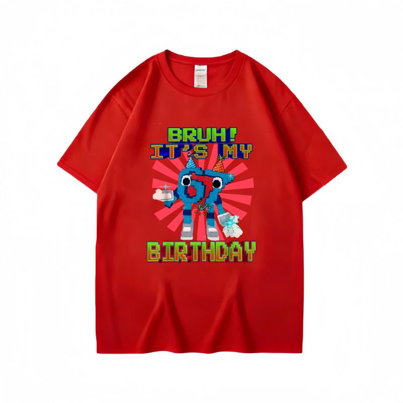 

Summer 2026 Kids Fashion Trend: European and American Style 67 Cotton T-shirt for Boys and Girls - 180g Short Sleeve 140cm