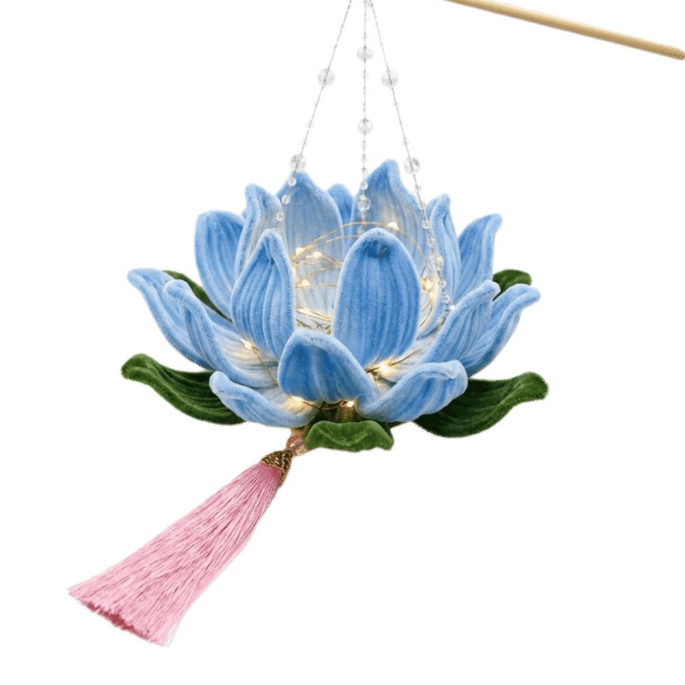 3D Twisted Stick Lotus Flower Lantern Luminous Handheld Lantern  Traditional Decor