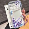 Aesthetic Purple Flower Case for IPhone 17 16 15 14 Pro Max Plus 11 12 13 Mini Pro Max 17 Air 16E Transparent Soft Pattern Cover
