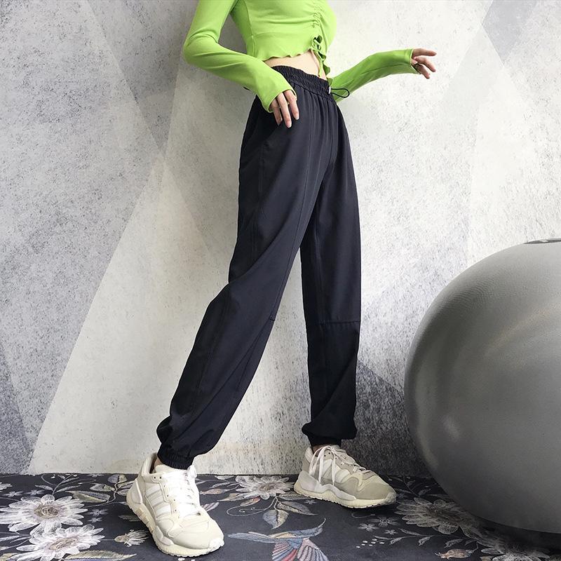 

Женские быстросохнущие штаны для йоги Lulu — высокая талия, универсальные свободные манжеты, спортивные штаны для бега и фитнеса с карманом