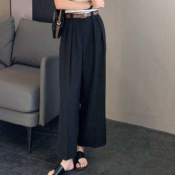 Spring/Summer 2026 Korean Style High Waist Slimming Wide-Leg Pants for Women L 105-115 lbs