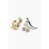 Earrings & Ear Cuff 4-piece set, silver/gold 1268465001