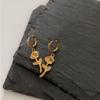 Elegant 18K Gold Plated Titanium Steel Rose & Little Prince 3D Flower Earrings (Non-Fading)