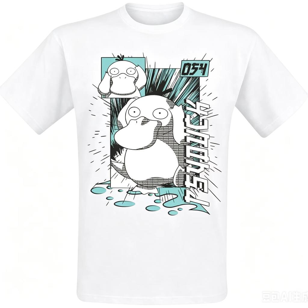 2026 Hot Sale Anime Pokémon Psyduck T-shirt Men Women Vintage Streetwear Oversized T-shirt Short Sleeve Casual Clothing