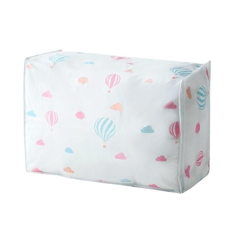 Foldable Quilt Storage Bag Feather Print Home Clothes Quilt Pillow Blanket Storage Bags Travel Luggage Organizer Bag Accessories
