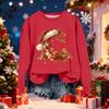Women's Fashionable Casual Long-Sleeved Christmas Letter Print Crew-Neck Sweatshirt