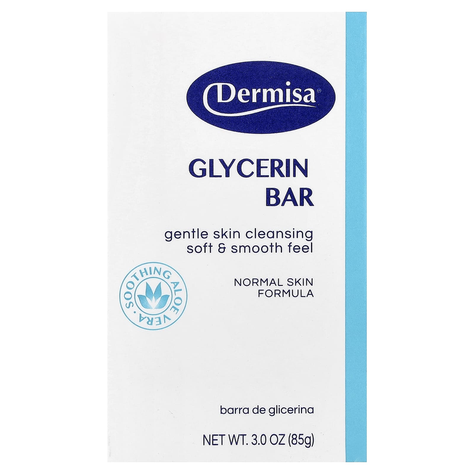 

Dermisa, Glycerin Bar Soap, Normal Skin, 85g (3oz)