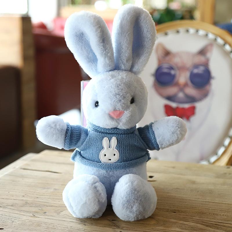 40/50cm Cute Rabbit Plush Toy Super Soft Bunny with Sweater Scarf Exquisite LED Box Baby Kids Stuffed Toys Boys Girls Xmas Gift