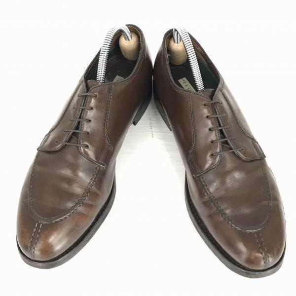 80s-90s Vintage USA FLORSHEIM leather Mackay U-tip 27.5 brown dress business shoes(USED)