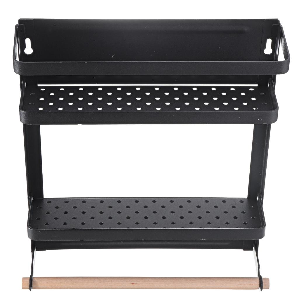 Space Saver Multifunction Kitchen Rack Refrigerator Storage Rack Organizer Shelf Fridge Side Wall Storage Hanging Holder Black