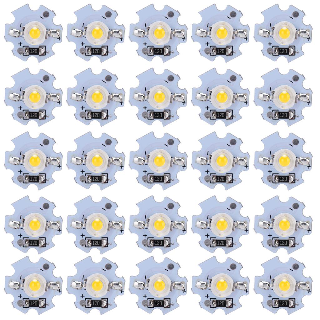 25Pcs 0.5W 5V High Power LED Lamp Bead Light Source Chip with Aluminum PlateUV Purple Light: