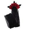 Halloween Gothic Flower Garland With Black Veils Hairband Cosplay Wedding Headpiece Costume Headwear Accessory