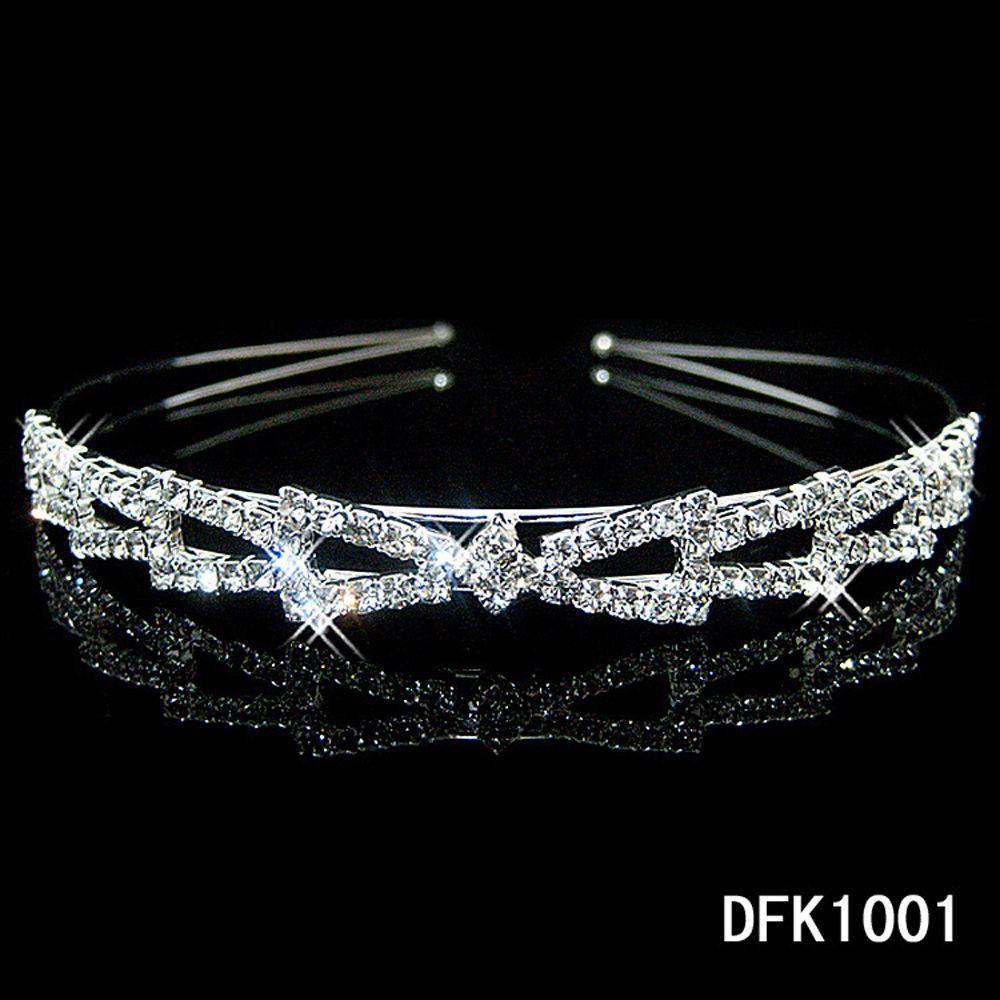 Jewelry Women Girls Flower Crystal Wave Headband Pearl Crown Hair Band