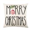 Christmas Linen Pillow Cover Santa Sofa Pillow Holiday Printed Pillow Cover