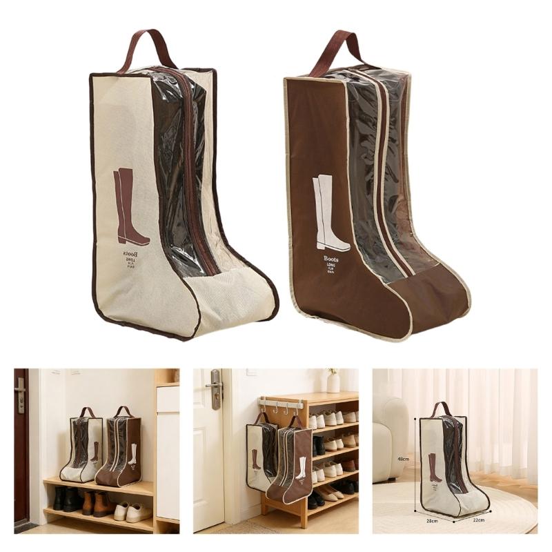 Set of 4 Dust Proof Shoe Storage Bags MultiPurpose Waterproof PVC Boot Organizer Cover For Home And Commute Use