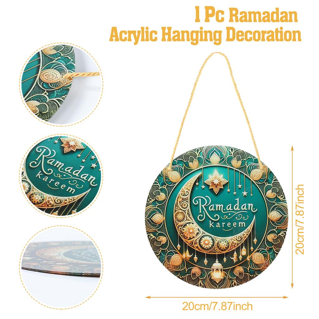 Eid Mubarak Acrylic Hanging Ornaments Ramadan Kareem Ramadan Decoration for Home 2025 Islamic Muslim Eid Al-Fitr Party Supplies