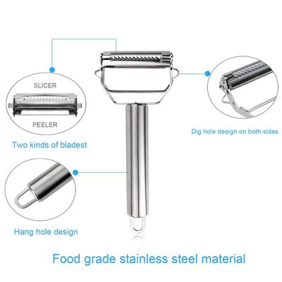 Multifunctional Julienne Peeler Double-Head Vegetable Fruit Peelers Stainless Steel Potato Slicer Shredder Melon Carrot Peeler