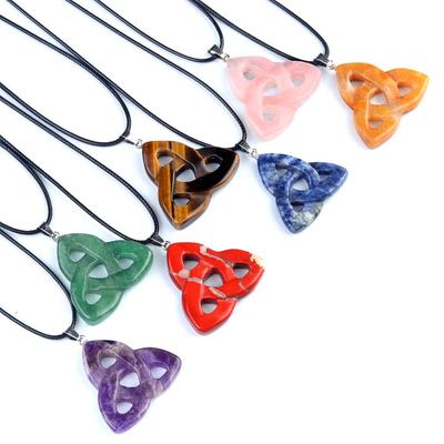 Irish Celtic Knot Pendant with Openwork Triangle Design