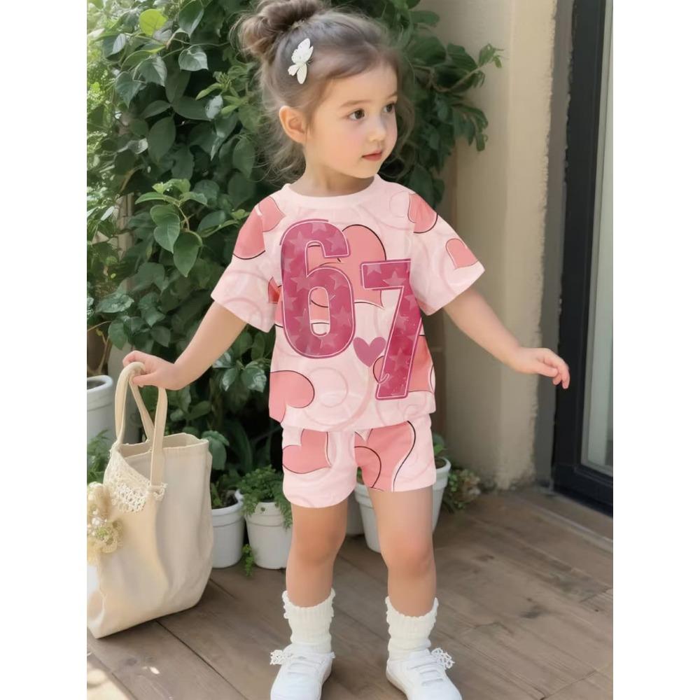 67 Meme Ragazze Italiane Brainrot Set Magliette per Bambini Regalo Divertente Harajuku Bambini Top Corto Estivo Set Manica Corta Abbigliamento per Bambini