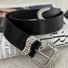 Women's Black Retro Rhinestone Waist Belt for Jeans & Dresses