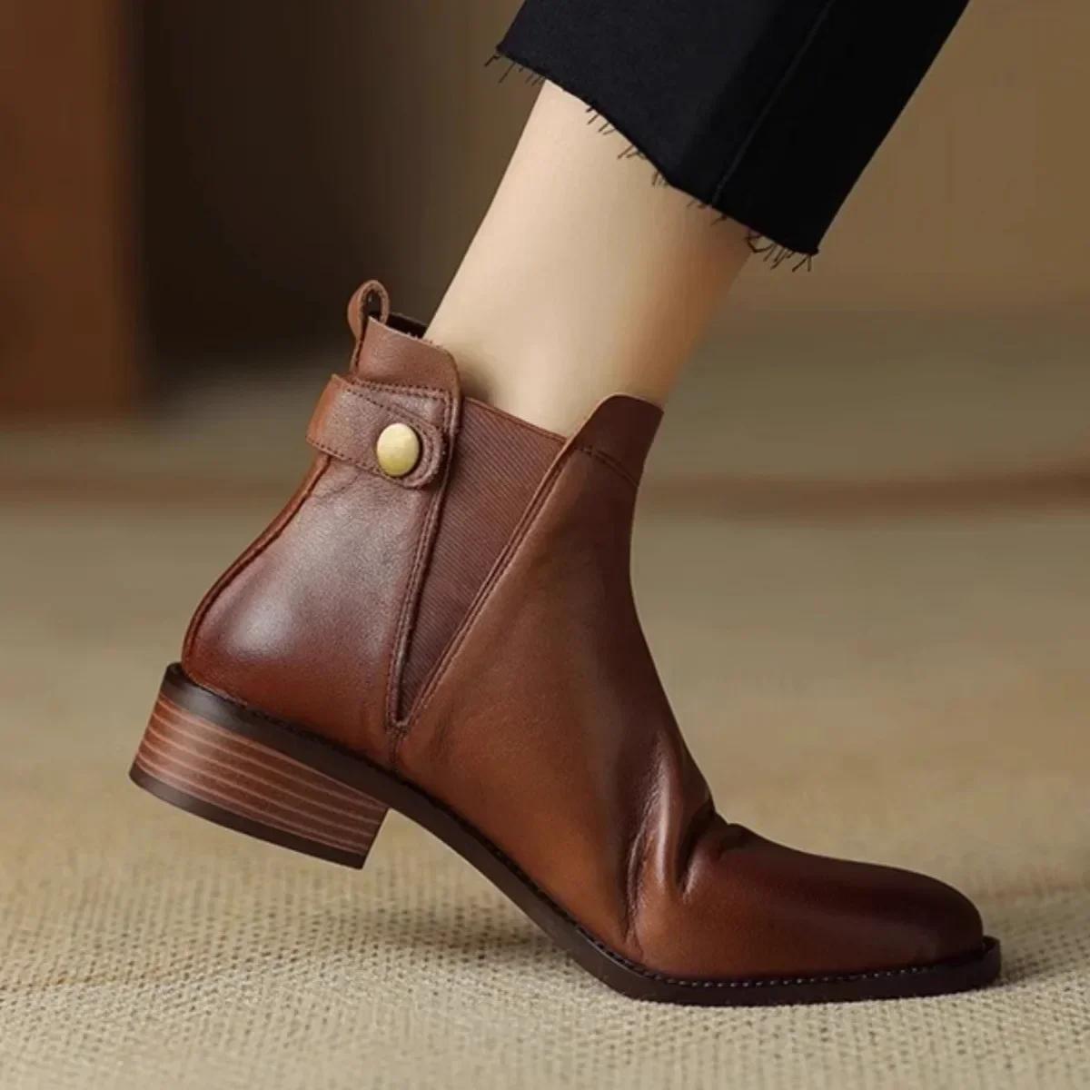 Кожаные полусапоги — фото 4