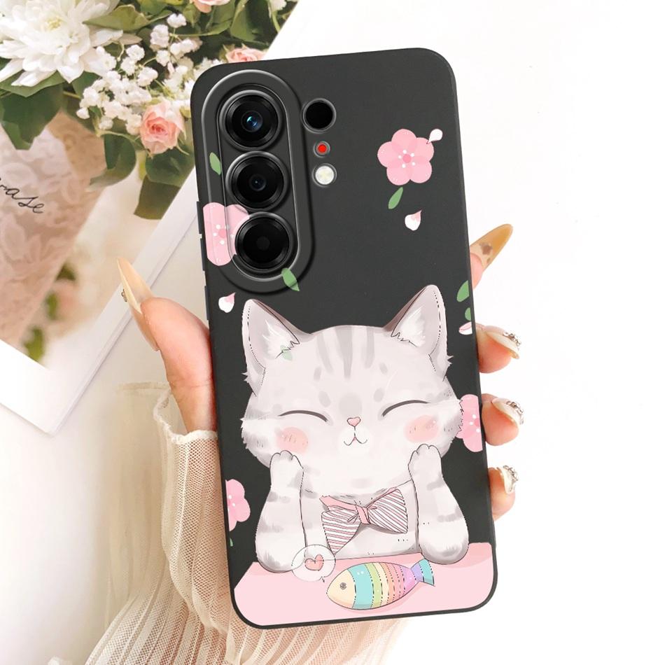 For Tecno Camon 50 4G 2026 Cute Cat Flower Cartoon Phone Case For Tecno Camon50 4G Shockproof Soft Silicone Covers Bumpers
