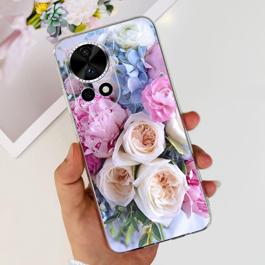 For Huawei Nova 12 Pro Nova12 Lite Nova 11i Case Transparent Soft Slim TPU Silicone Cover Bumper Nova12 Nova11i Astronaut Flower
