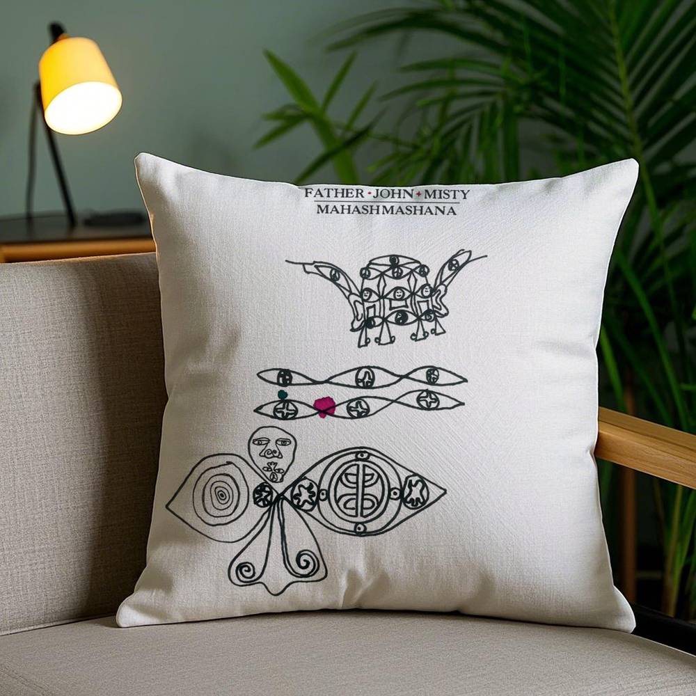 Father J-John Misty Pillow Case Home Dorm Chair Back Short Plush Double-Sided Printing Office Nap Time Cushion Cover