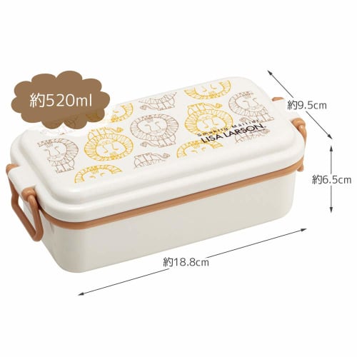 Skater Enamel-Style Bento Box, Single Tier, Lisa Larson Lion Design, 520ml, PEN5