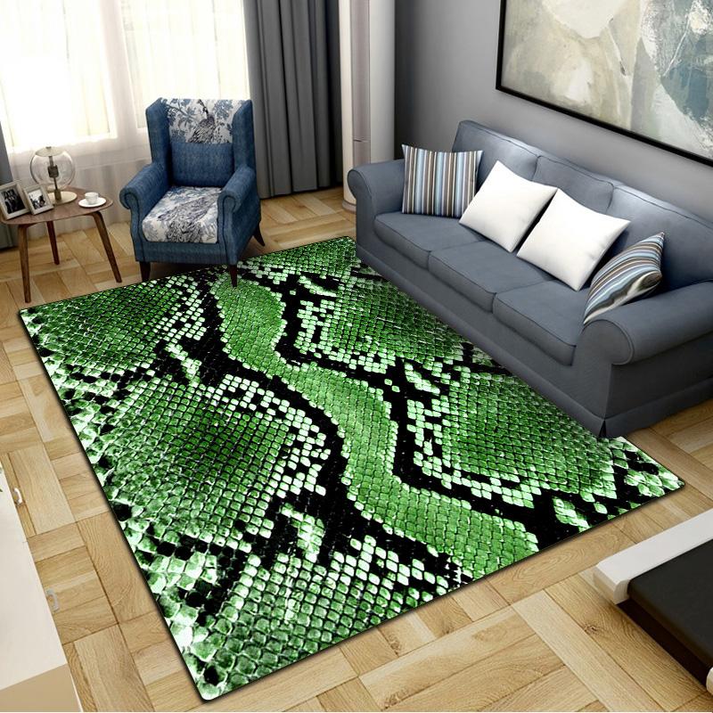 Leopard Snake Carpet Rug for Living Room Bedroom Home Sofa Decoration,Kids Play Non-slip Floor Mat