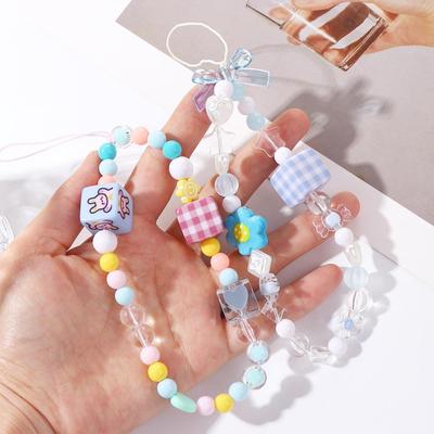 Anti-lost Phone Charm Flower Heart Telephone Jewelry Phone Lanyard Mobile Phone Chain Cellphone Strap Phone Case Lanyard