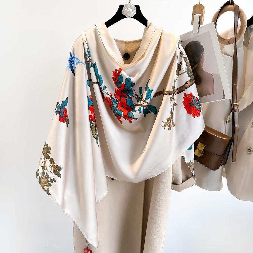 90x180cm Satin Silk-Like Scarf Oversized Women’s Summer Shawl Elegant Sun Protection Wrap & Luxury Gift