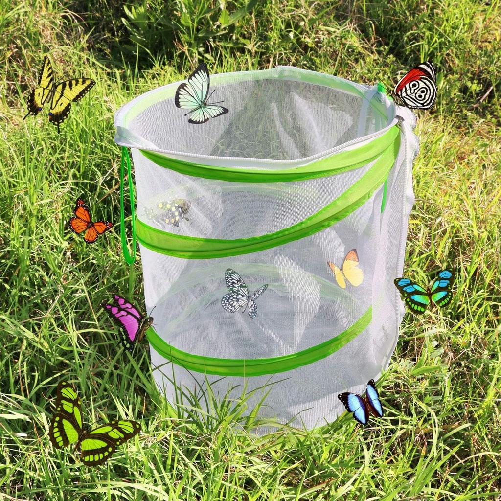 Foldable Insect Cage Butterfly Habitat Clear Mesh Enclosure Butterfly Enclosures Caterpillar Habitat Net Cloth Hatch Cage