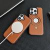 Applicable To Apple 17proMax Magnetic Bracket Mobile Phone Case Business IPhone 16 High End Leather 15 Drop Protection Case