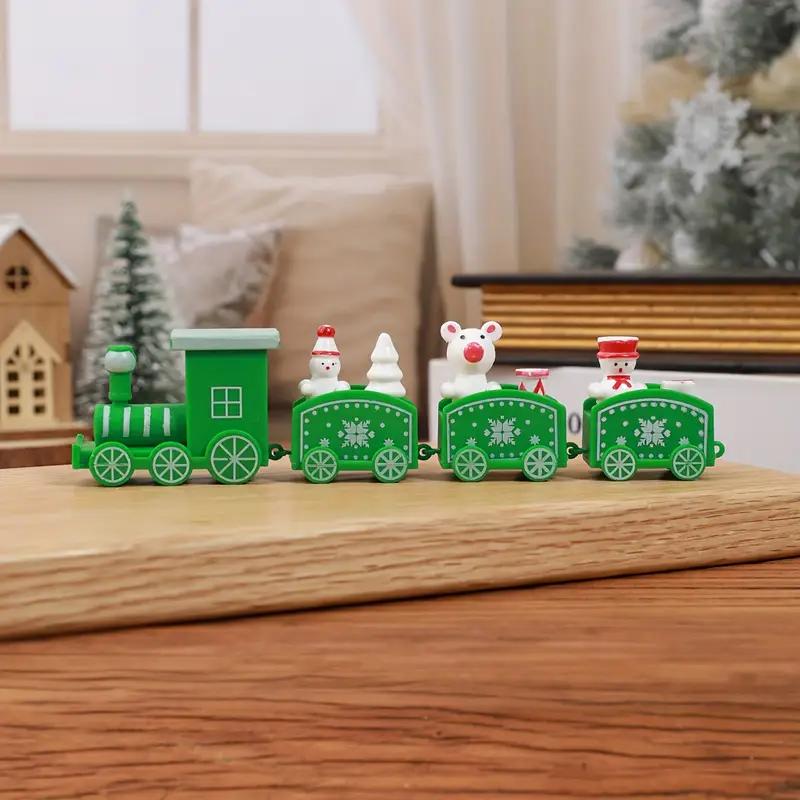 1-10PCS Small Christmas Train Decoration Cute Mini Ornament for Holiday Cake Topper Party Display and Festive Children Gift