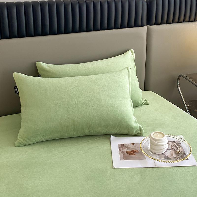 WOSTAR Winter warm milk velvet fitted sheet elastic mattress protector cover thermal thick bed linens 150x190 bedding king size