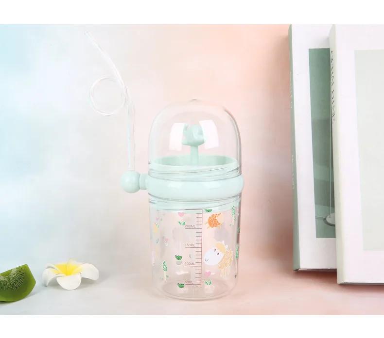 260ml Kinder Lustige Wal Wasserspray Trinkbecher Cartoon Fütterflaschen mit Strohhalmen Tragbare Kinderbecher Trinkgeschirr Becher Wasser