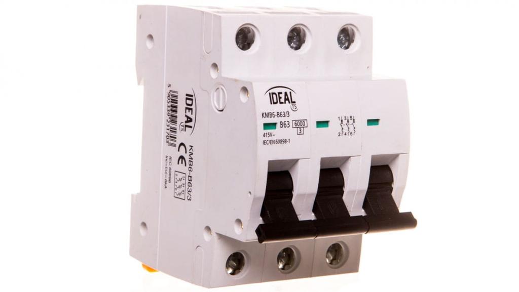 Circuit Breaker 3P B 63A 6Ka Ac Kmb6-B63/3 Vde 23170