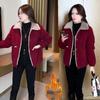 2025 Women's Fashionable Short Corduroy Woolen Coat with Fleece Lining, Age-Reducing Winter Style, Petite Fit