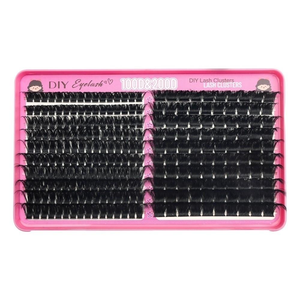 100D+200D Density False Eyelashes High Simulation Fluffy Eyelash Extension for Women
